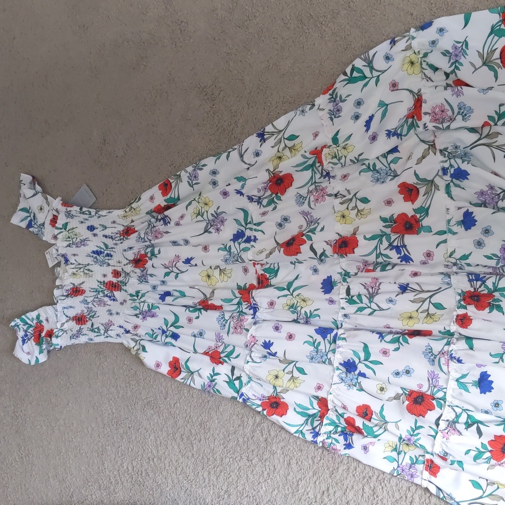 MELLODAY Red and White Flutter Sleeve Sundress